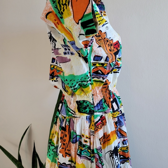 VTG 80s Together! Southwestern Print Midi Dress - Picture 9 of 16